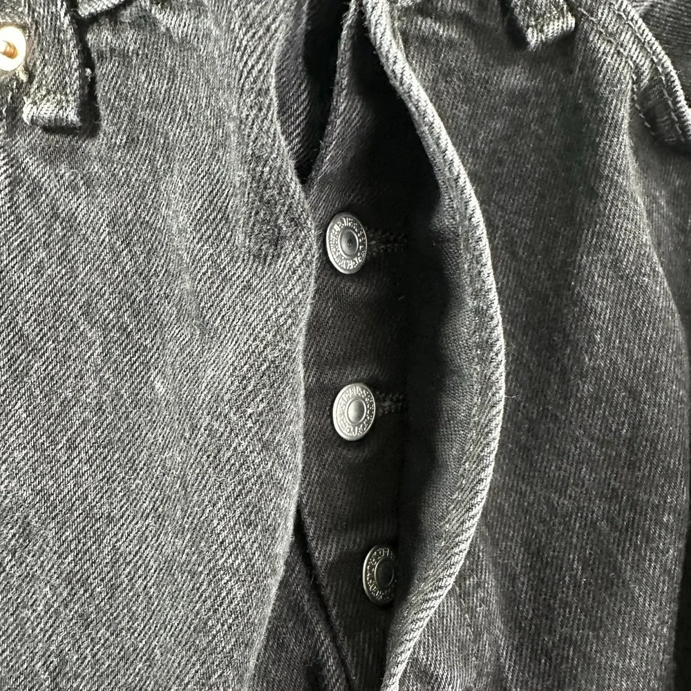 Levi 501 Jeans Mens 36x34 (33x29) Black Button Fly Classic‎ Straight Fade